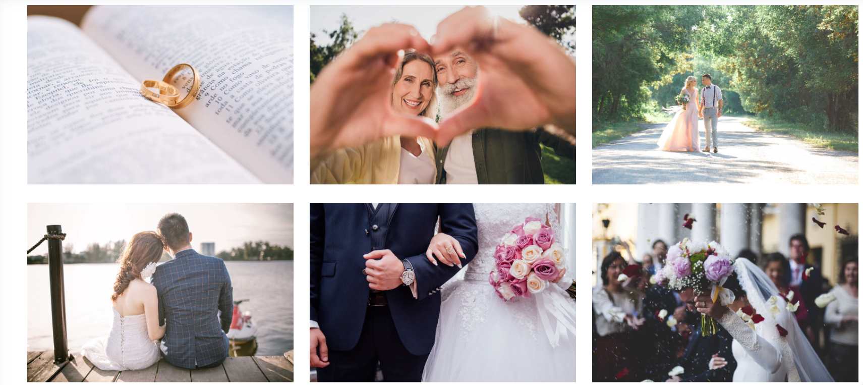 galleria di foto di un matrimonio